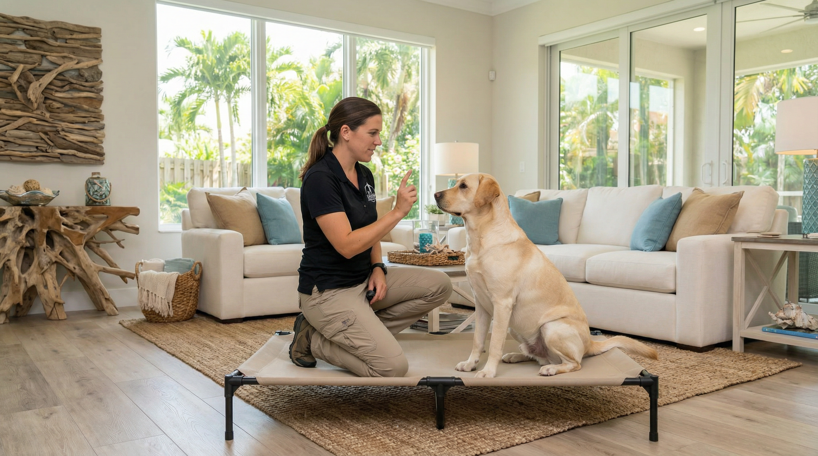 Private in-home dog training session in Dania Beach