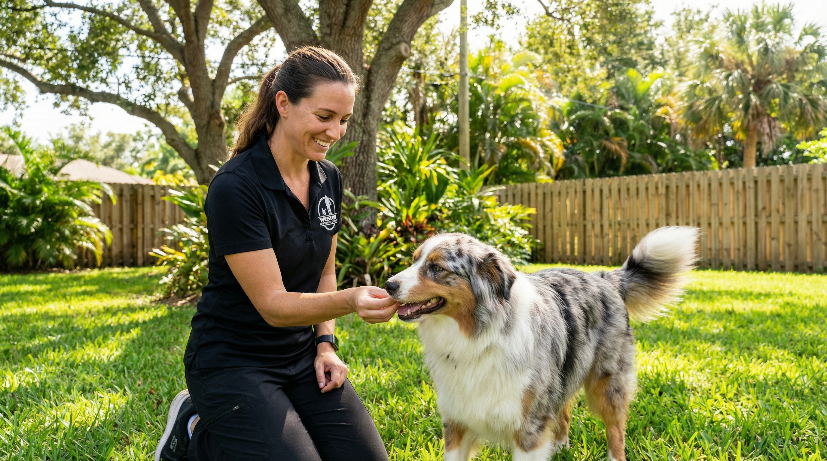 Happy dog training in Davie