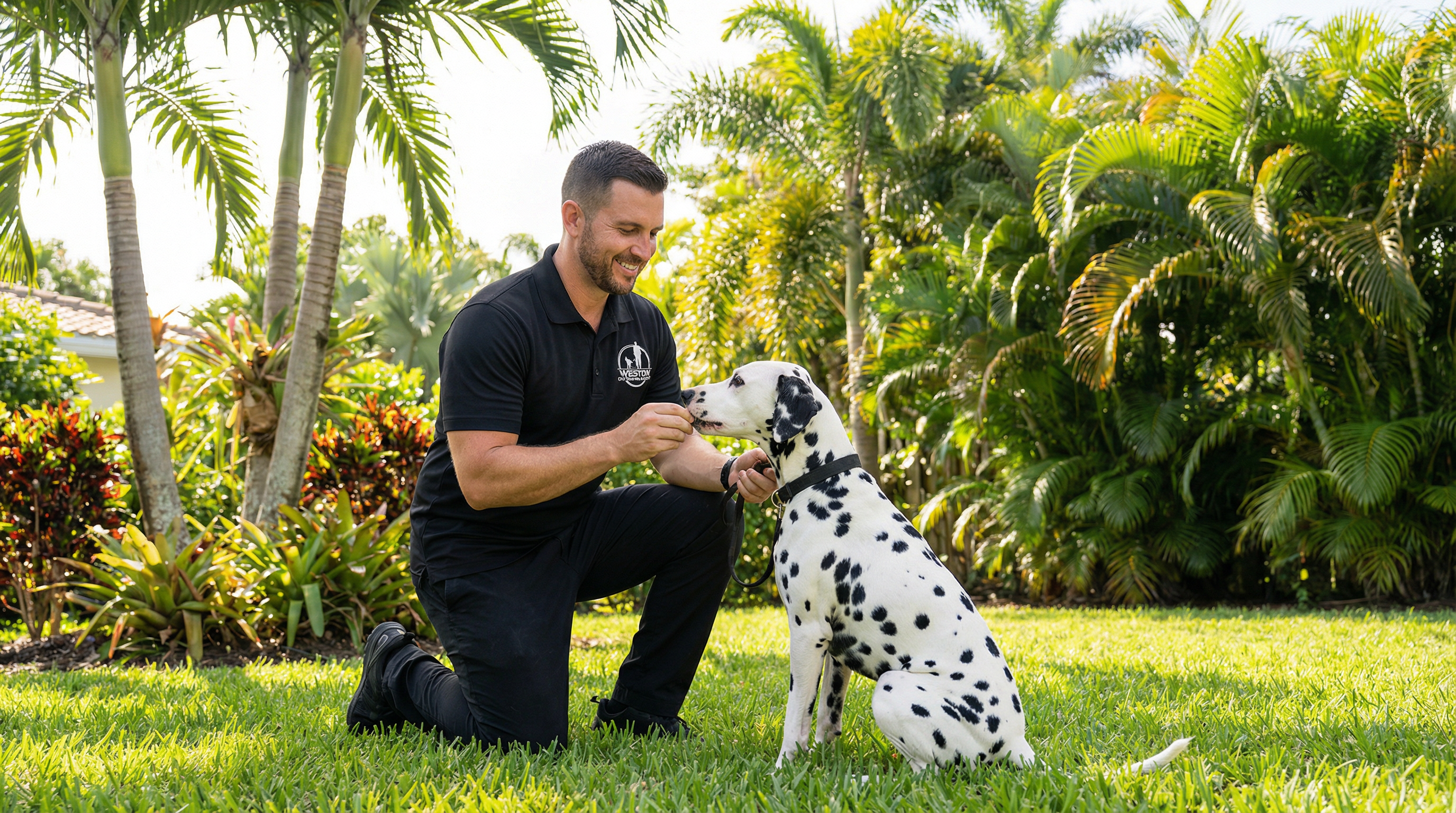 Happy dog training in Oakland Park