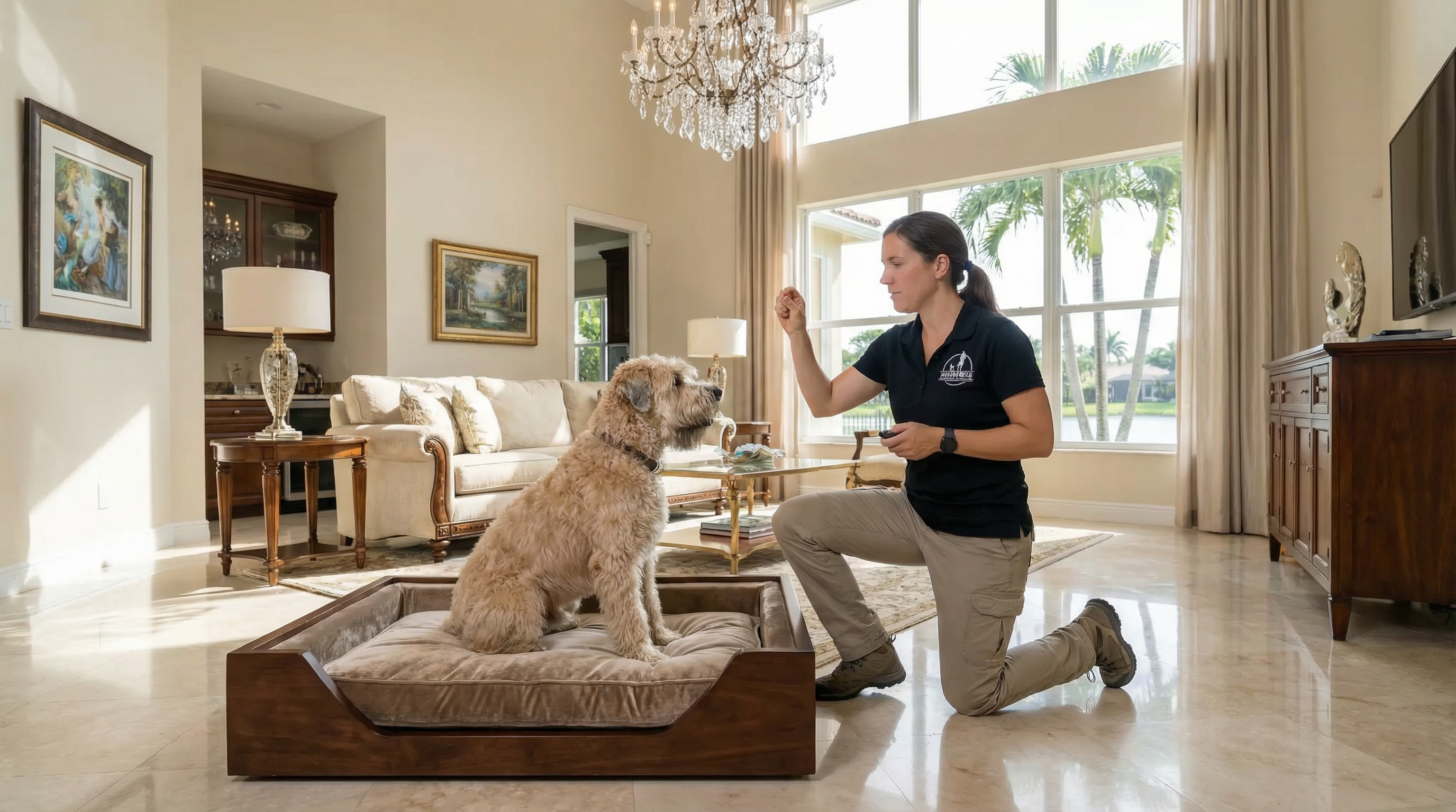 Private in-home dog training session in Sea Ranch Lakes